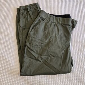 Lane Bryant Women's Olive Green Sateen Joggers